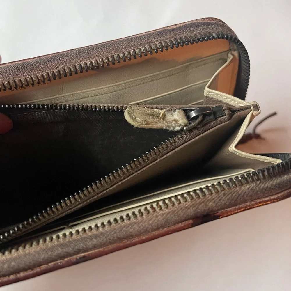 SOLD ❌ Bottega Veneta long wallet repainted rustic project leather brown - Picture 8 of 13